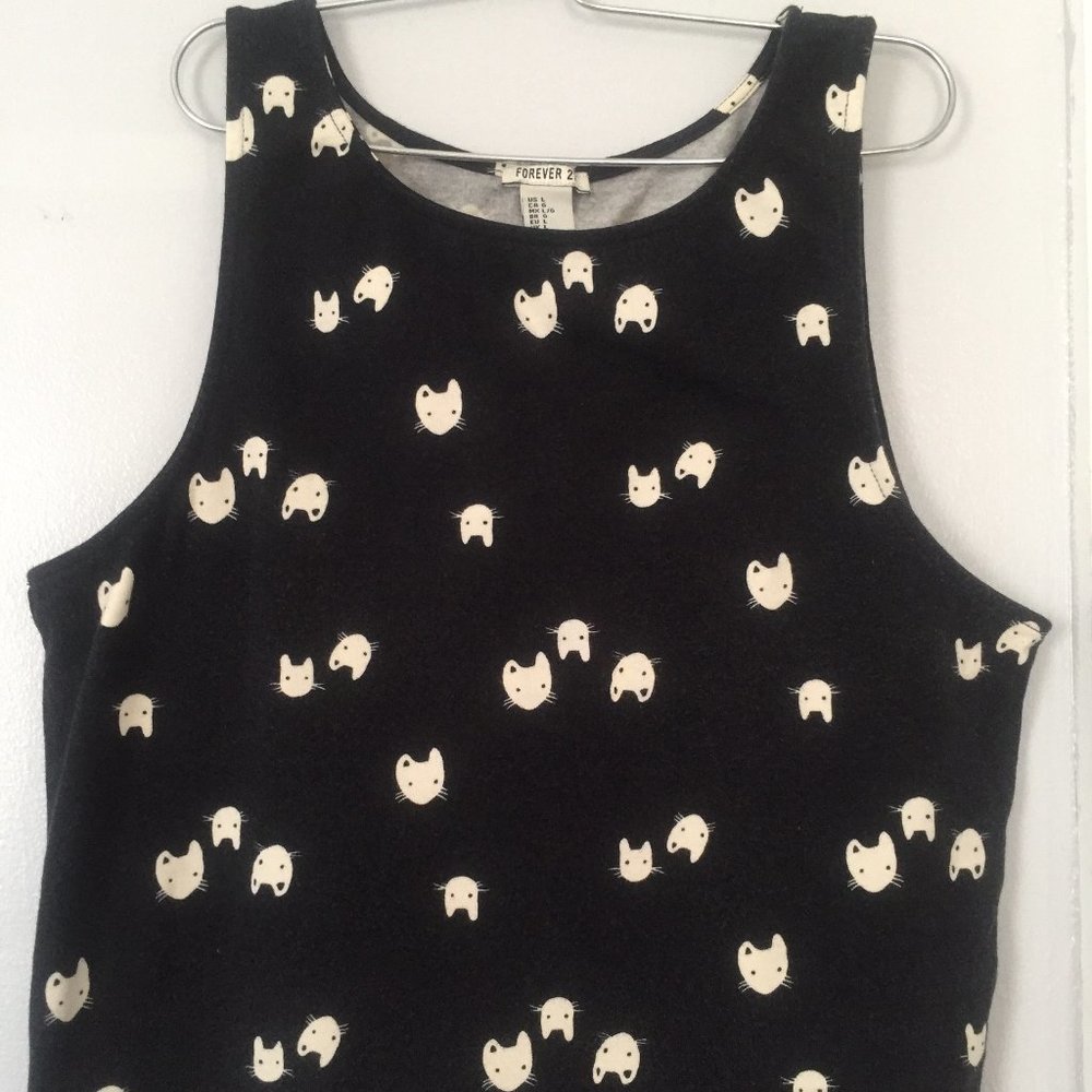 Forever 21 Cat Print Crop Top